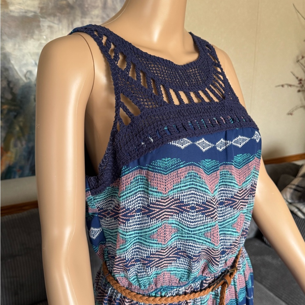 Lily Rose Blue and Pink Maxi Dress - Picture 4 of 15